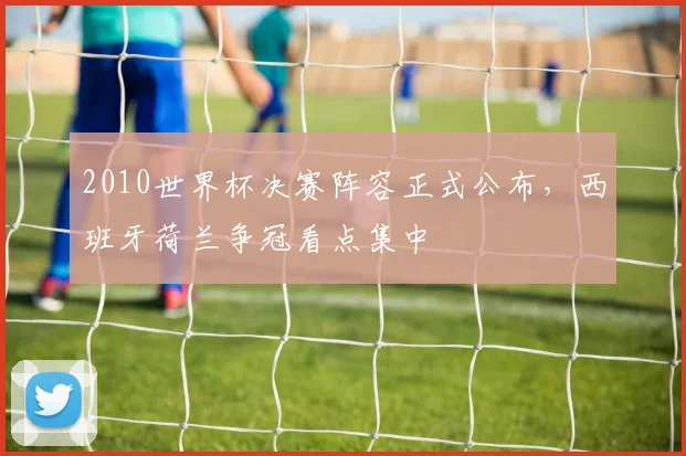 2010世界杯决赛阵容正式公布,西班牙荷兰争冠看点集中